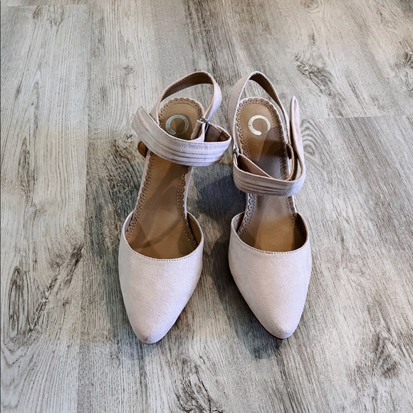 Shoes - NEW Light Pink Almond Toe Strapped Heels